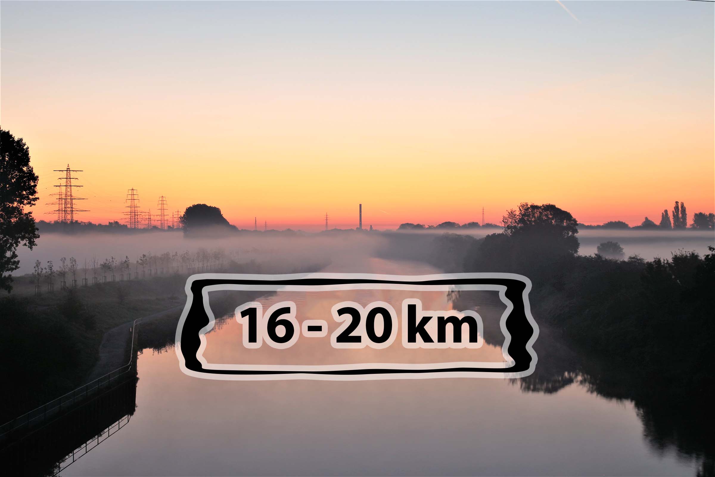 Laufstrecken in Oberhausen am Rhein-Herne-Kanal - 16-20 km